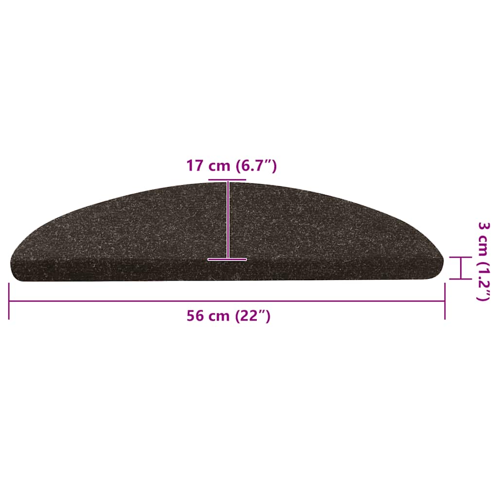 Selvklebende trappematter 30 stk antrasitt 56x17x3 cm