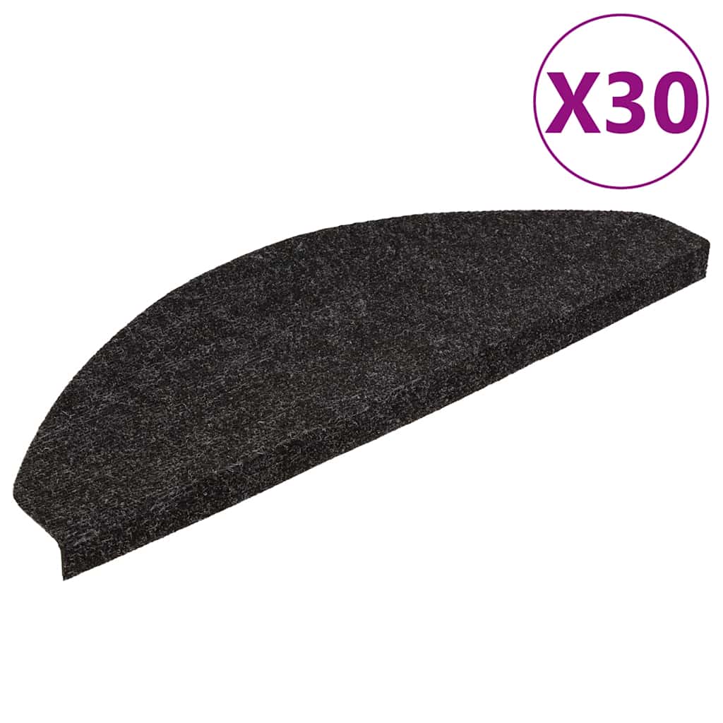 Selvklebende trappematter 30 stk antrasitt 65x22,5x3,5 cm
