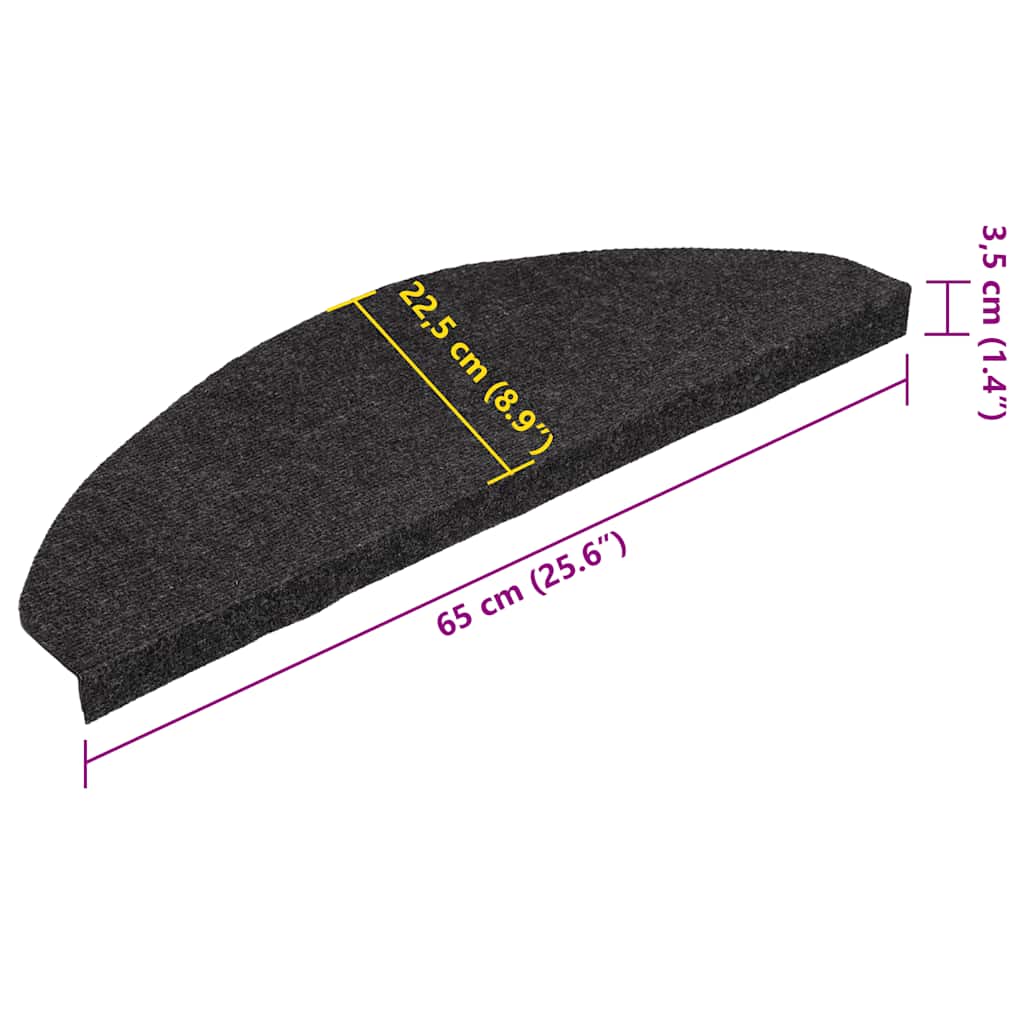 Selvklebende trappematter 30 stk svart 65x22,5x3,5 cm
