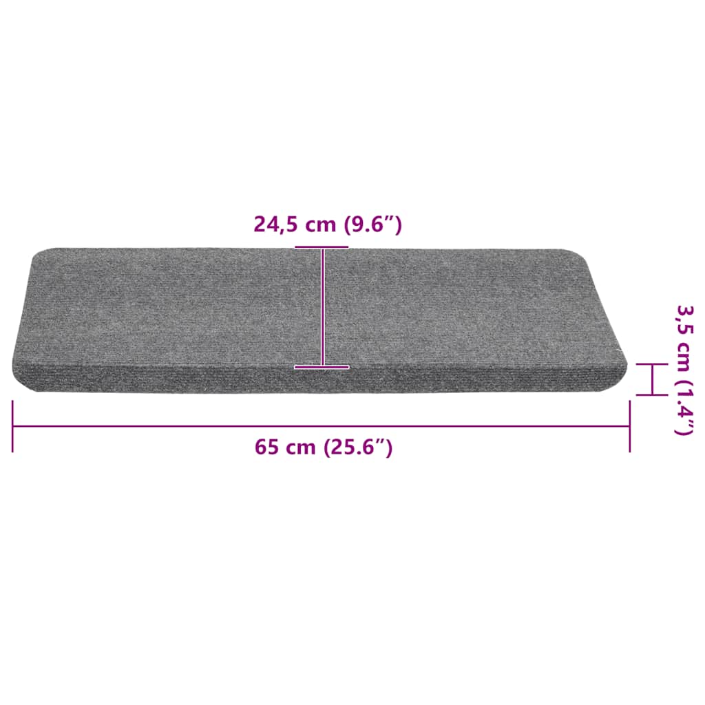 Selvklebende trappematter 30 stk grå 65x24,5x3,5 cm