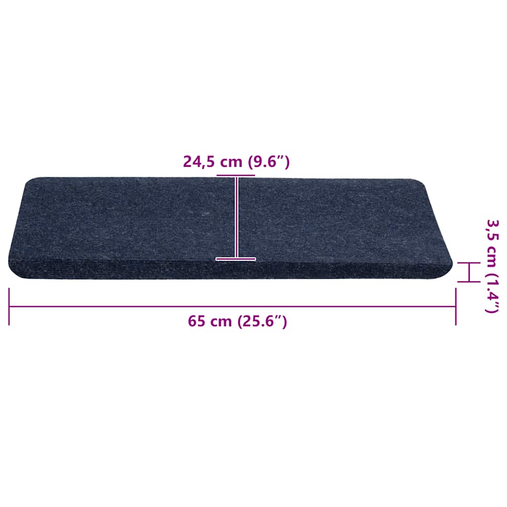 Selvklebende trappematter 30 stk blå 65x24,5x3,5 cm