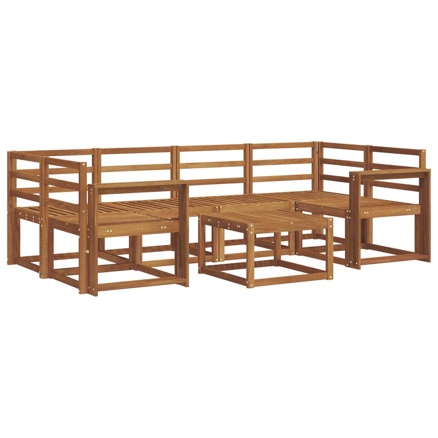 Utendørs sofa-sett 7 pcs Naturlig Solid akasietre
