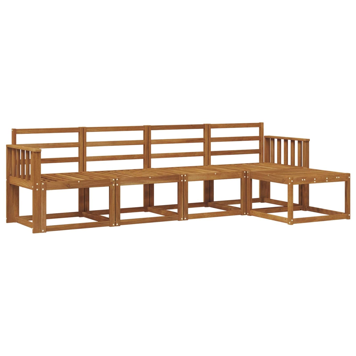 Utendørs sofa-sett 5 pcs Naturlig Solid akasietre