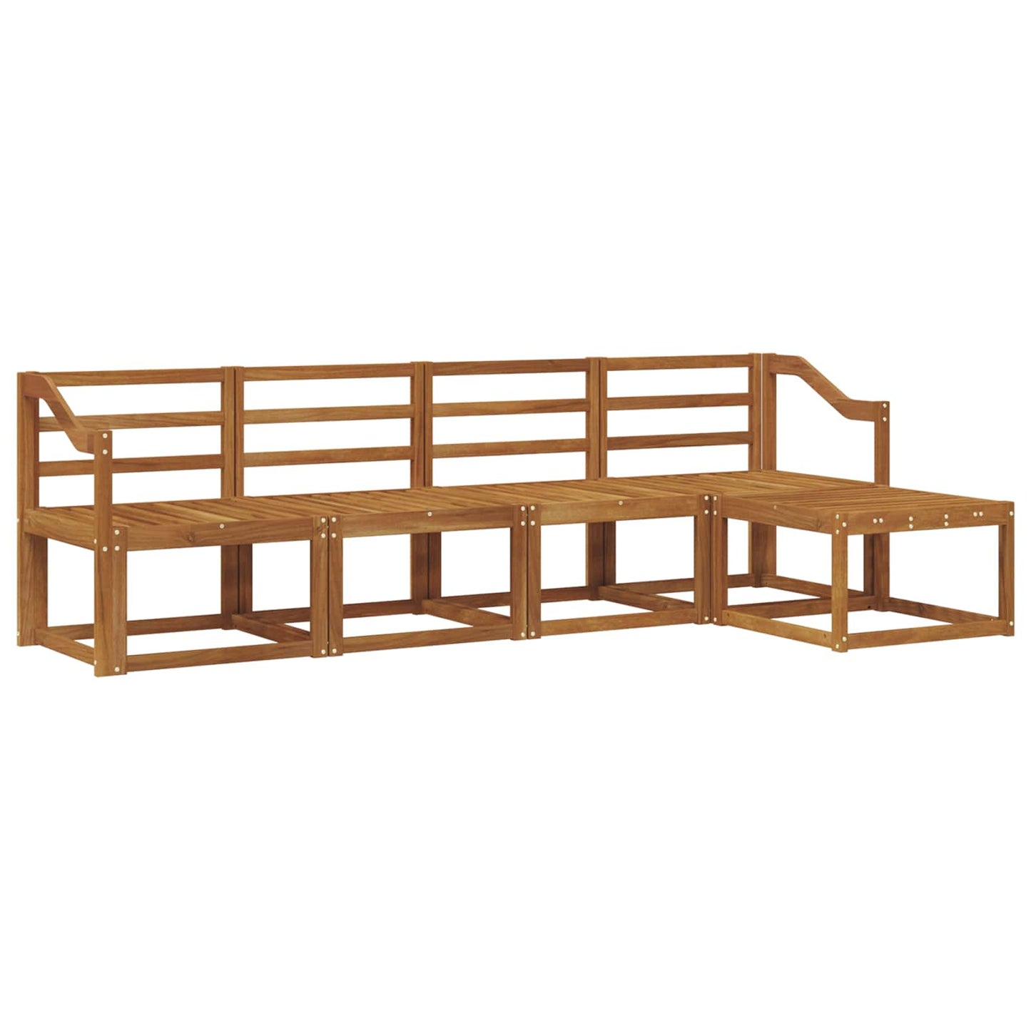 Utendørs sofa-sett 5 pcs Naturlig Solid akasietre