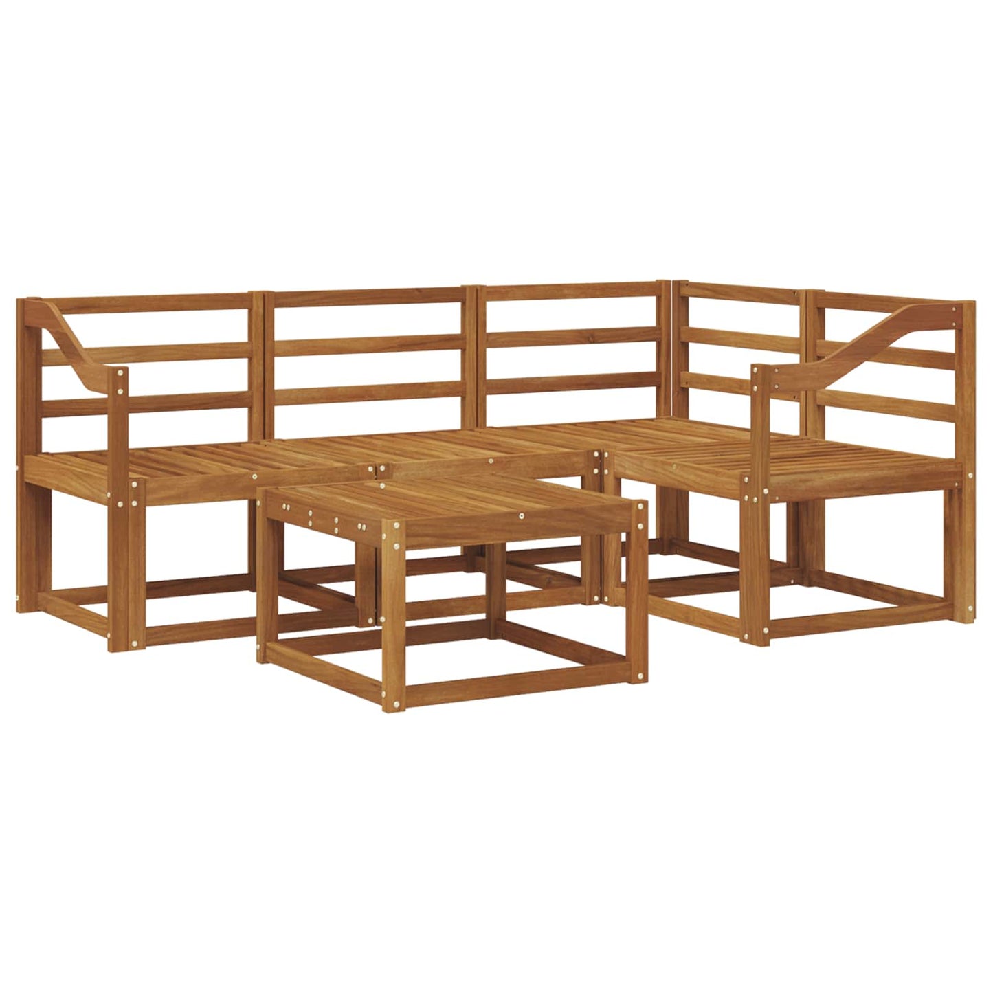 Utendørs sofa-sett 5 pcs Naturlig Solid akasietre
