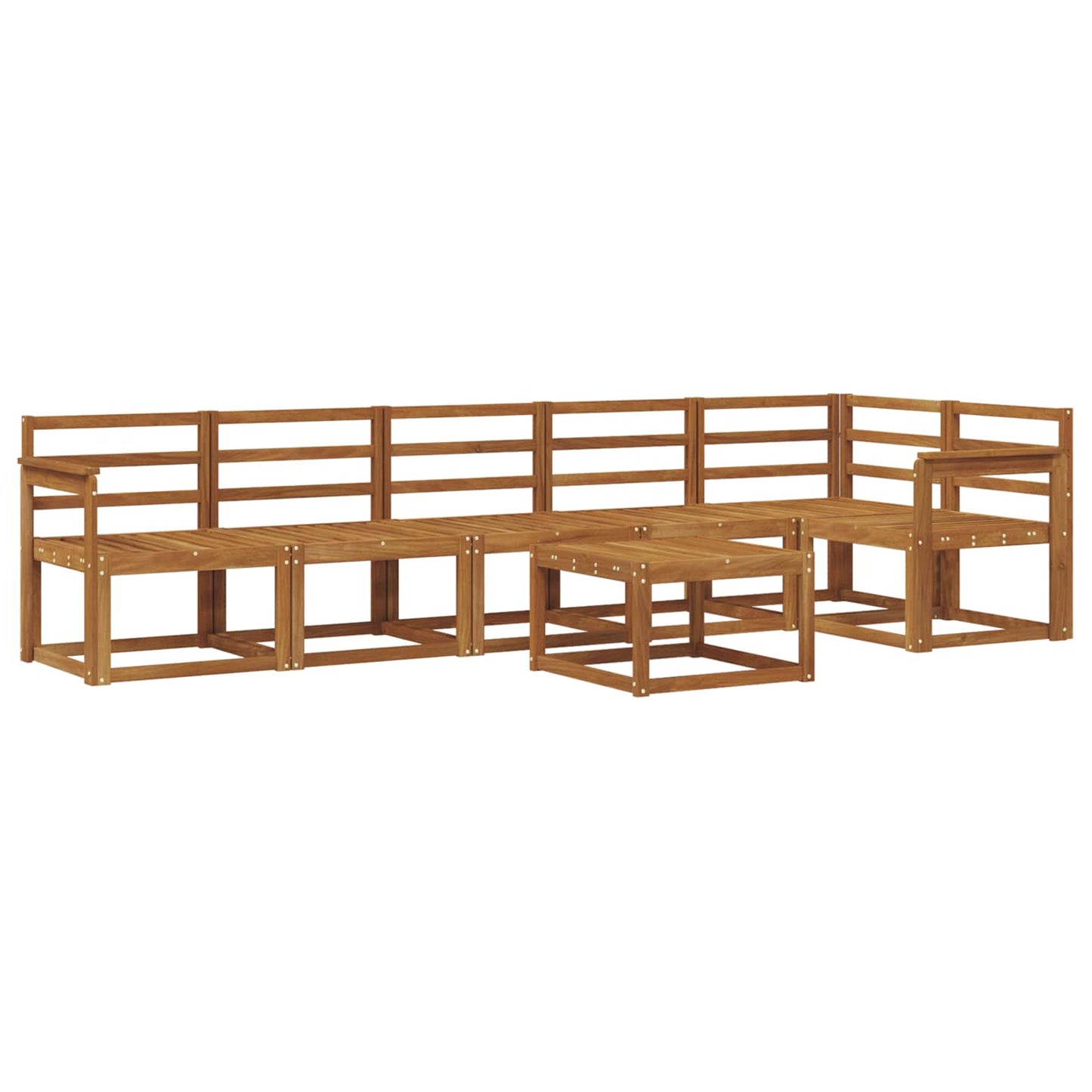 Utendørs sofa-sett 7 pcs Naturlig Solid akasietre