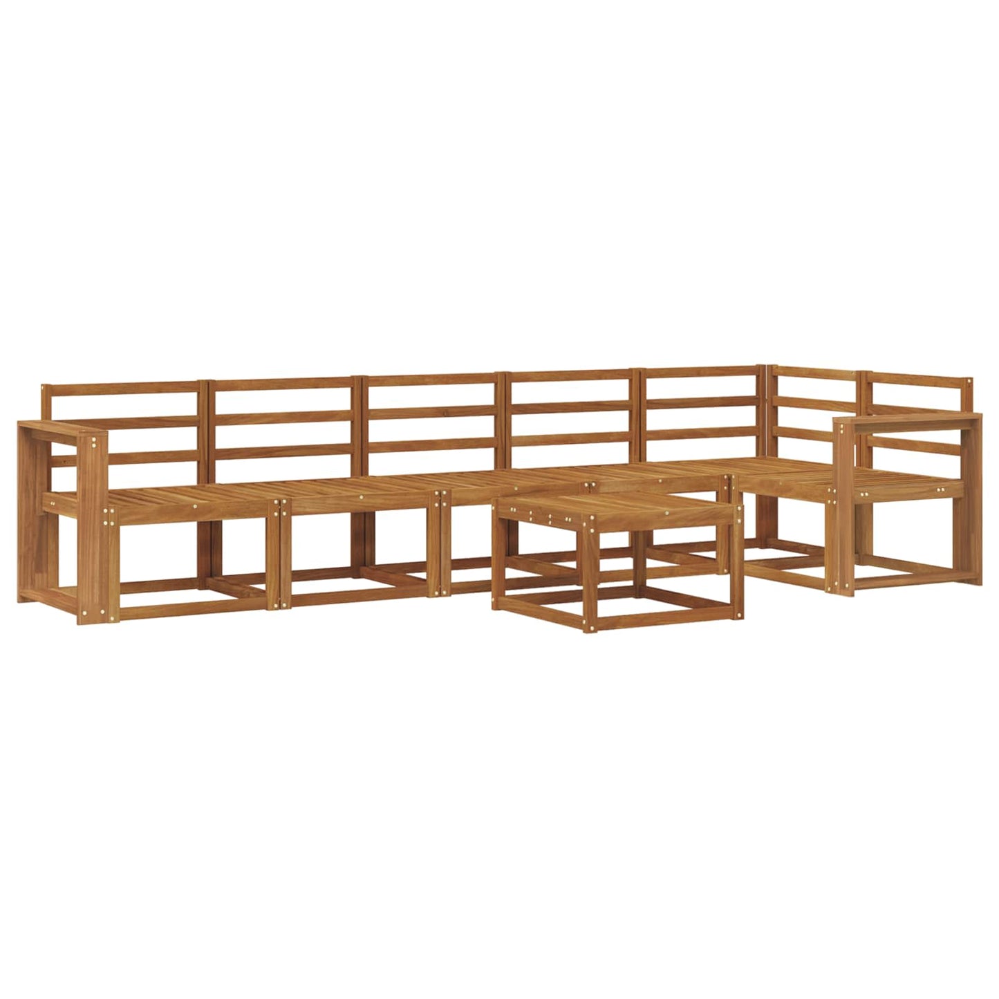 Utendørs sofa-sett 7 pcs Naturlig Solid akasietre