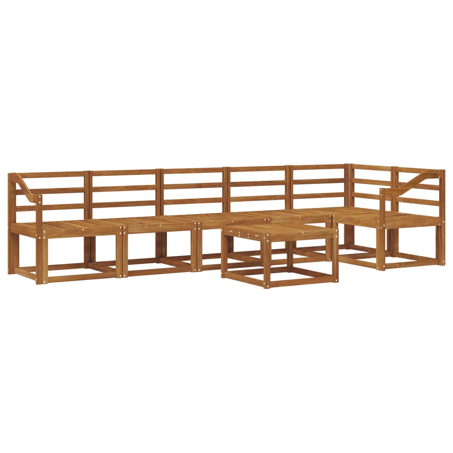 Utendørs sofa-sett 7 pcs Naturlig Solid akasietre