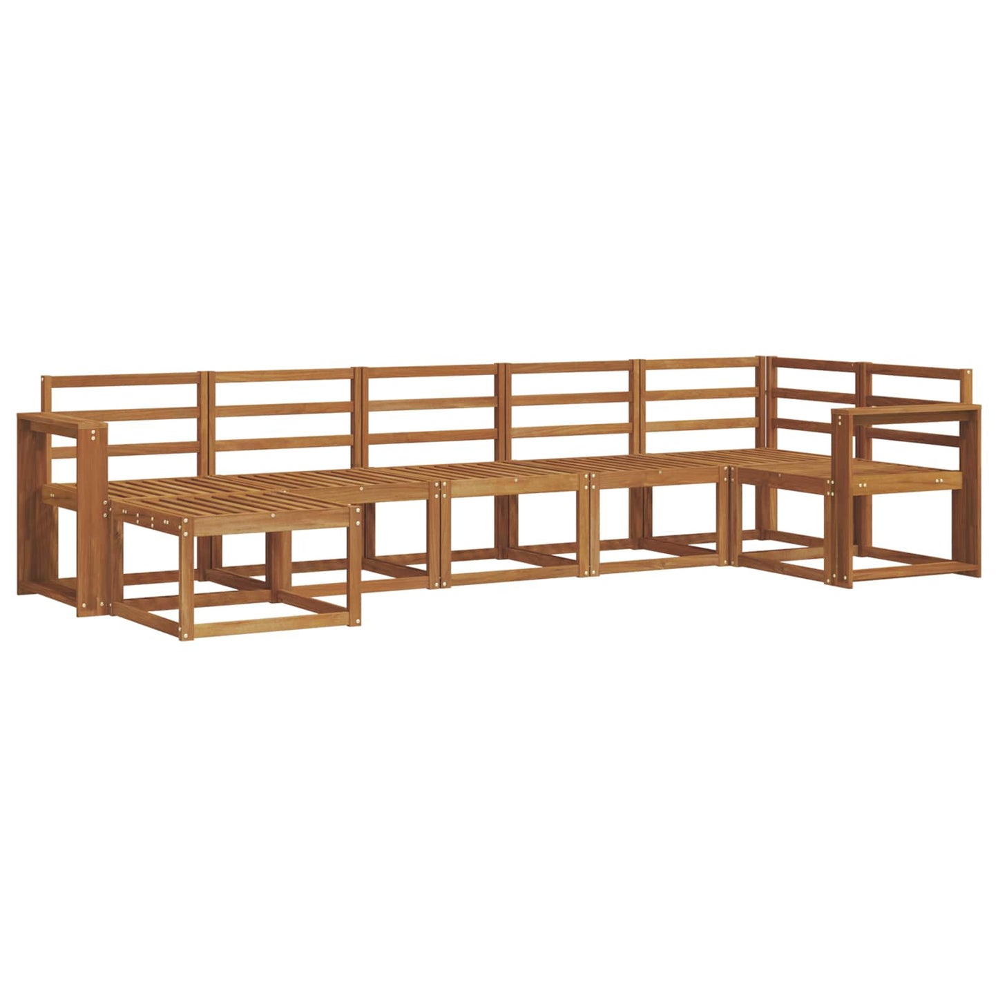 Utendørs sofa-sett 7 pcs Naturlig Solid akasietre