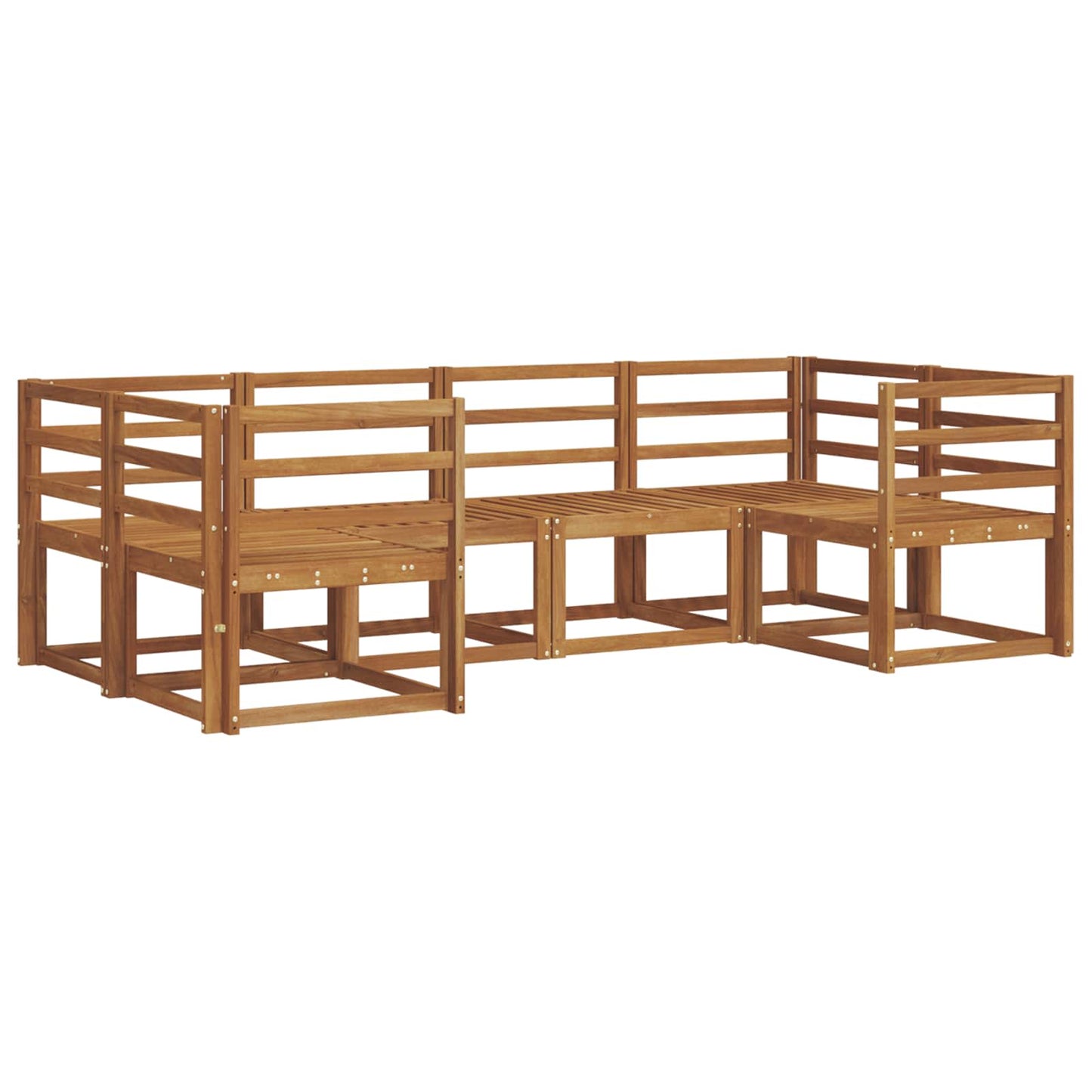 Utendørs sofa-sett 6 pcs Naturlig Solid akasietre
