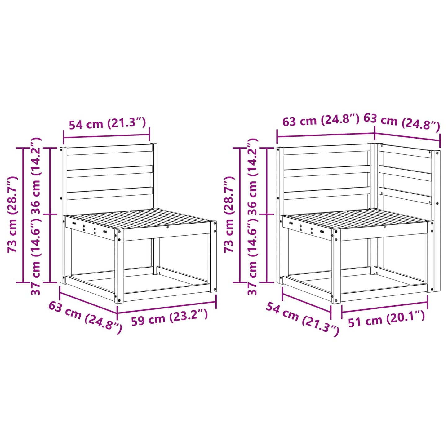 Utendørs sofa-sett 6 pcs Naturlig Solid akasietre