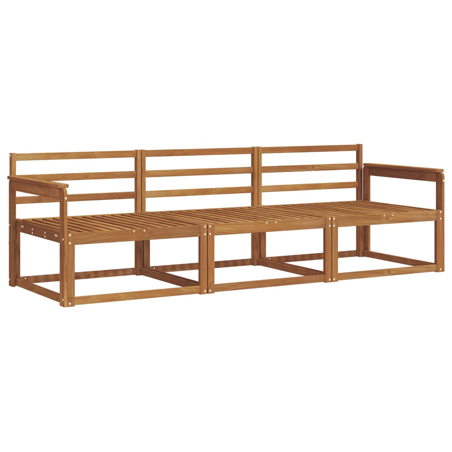 Utendørs sofa-sett 3 pcs Naturlig Solid akasietre