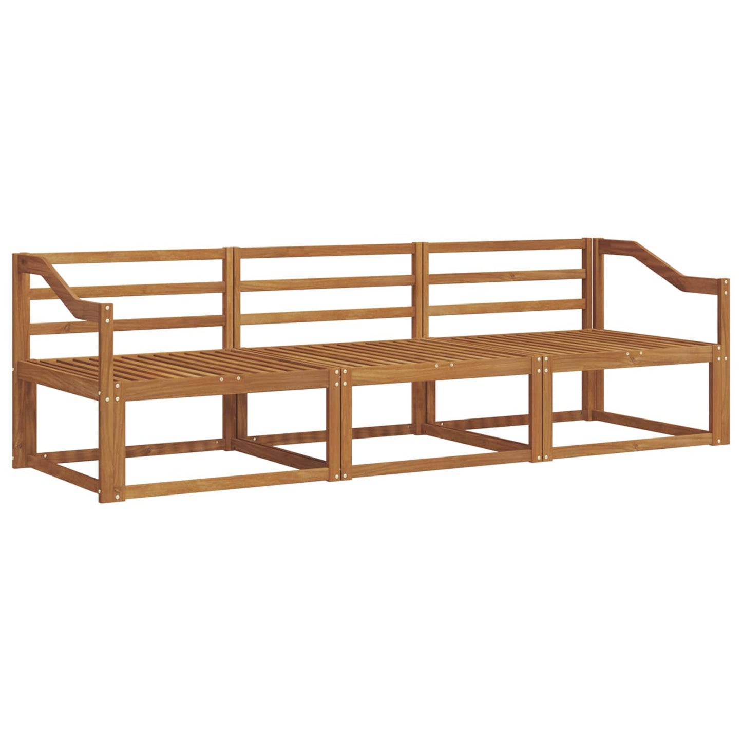 Utendørs sofa-sett 3 pcs Naturlig Solid akasietre