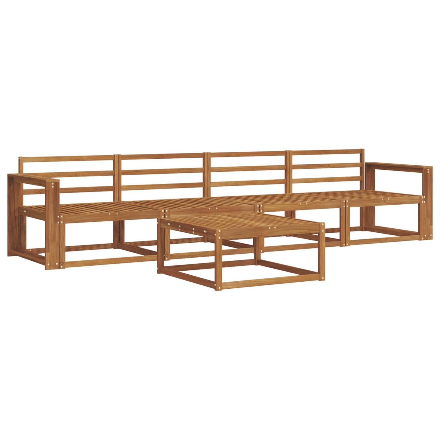 Utendørs sofa-sett 5 pcs Naturlig Solid akasietre
