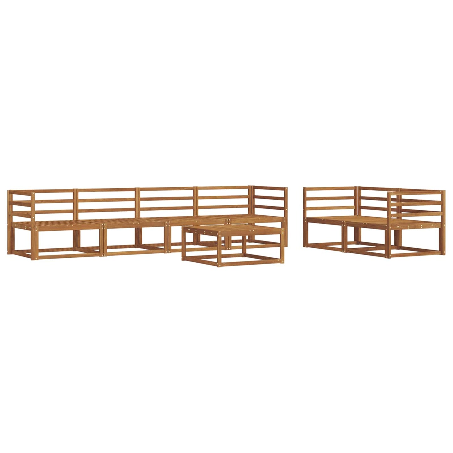 Utendørs sofa-sett 7 pcs Naturlig Solid akasietre