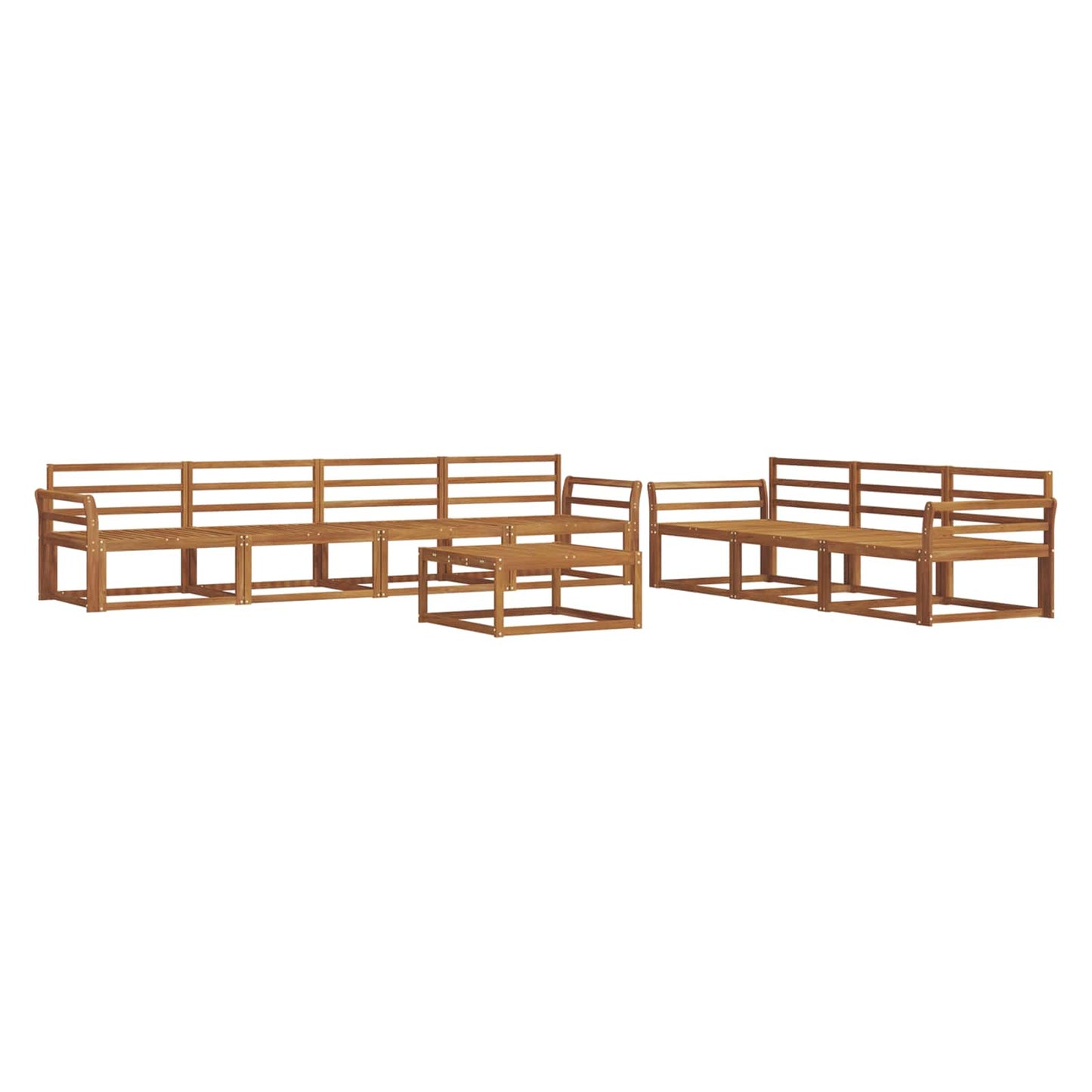 Utendørs sofa-sett 8 pcs Naturlig Solid akasietre