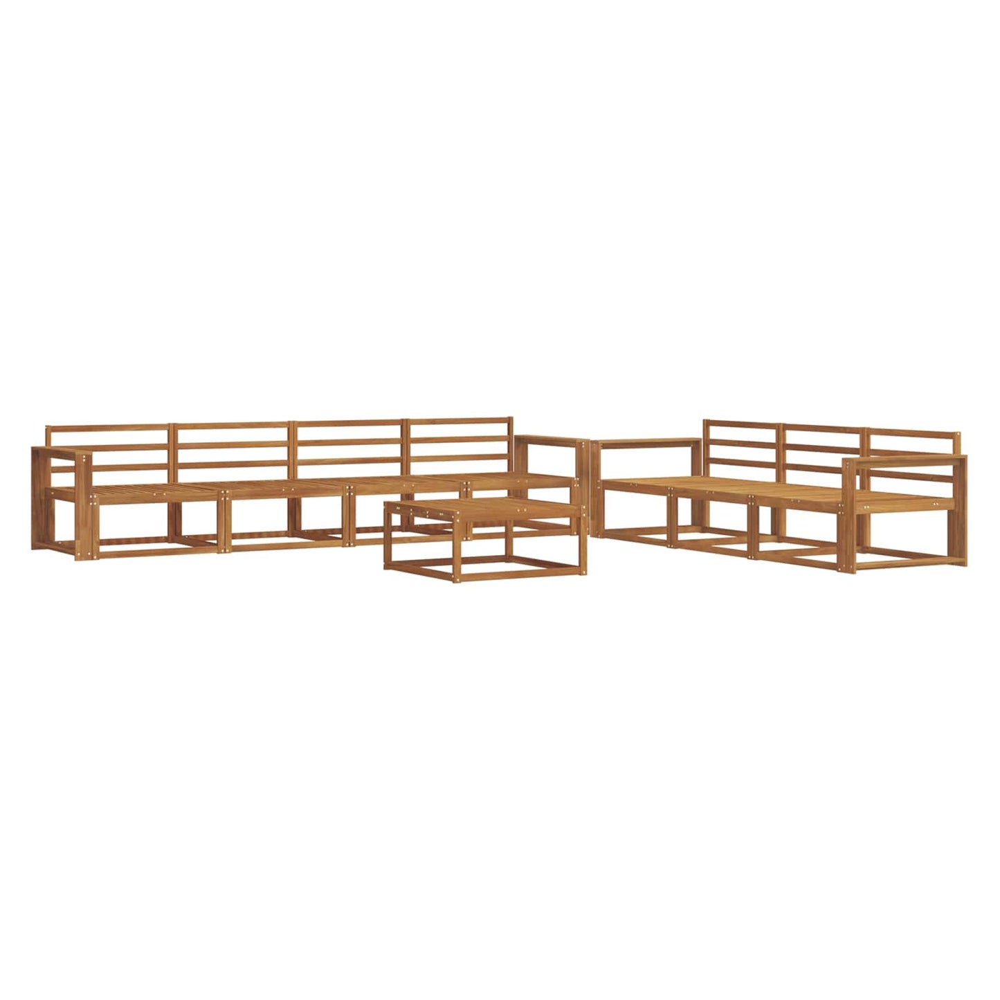 Utendørs sofa-sett 8 pcs Naturlig Solid akasietre