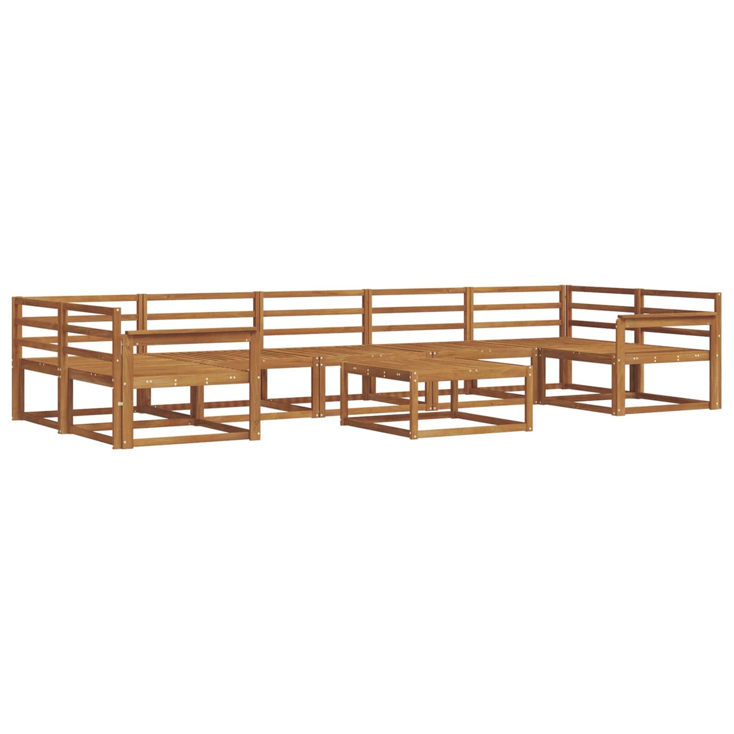 Utendørs sofa-sett 8 pcs Naturlig Solid akasietre