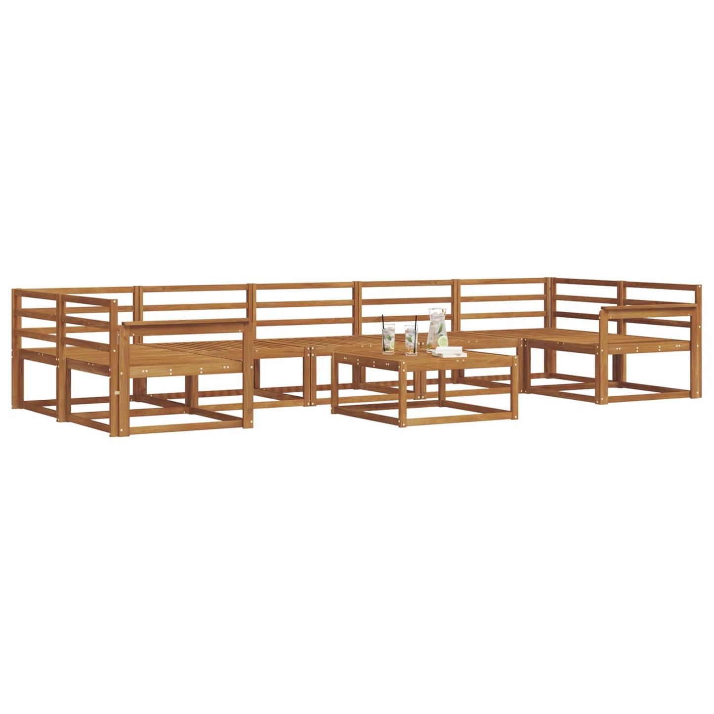 Utendørs sofa-sett 8 pcs Naturlig Solid akasietre