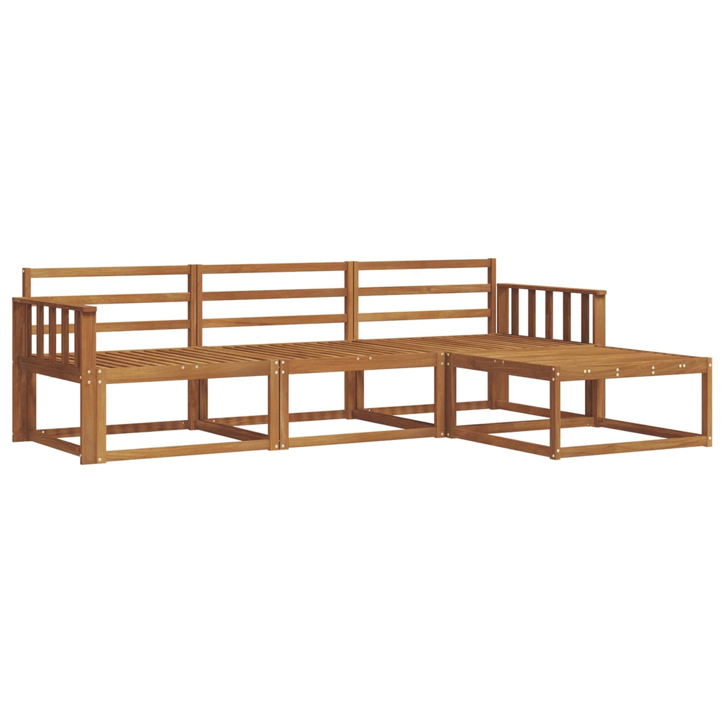 Utendørs sofa-sett 4 pcs Naturlig Solid akasietre