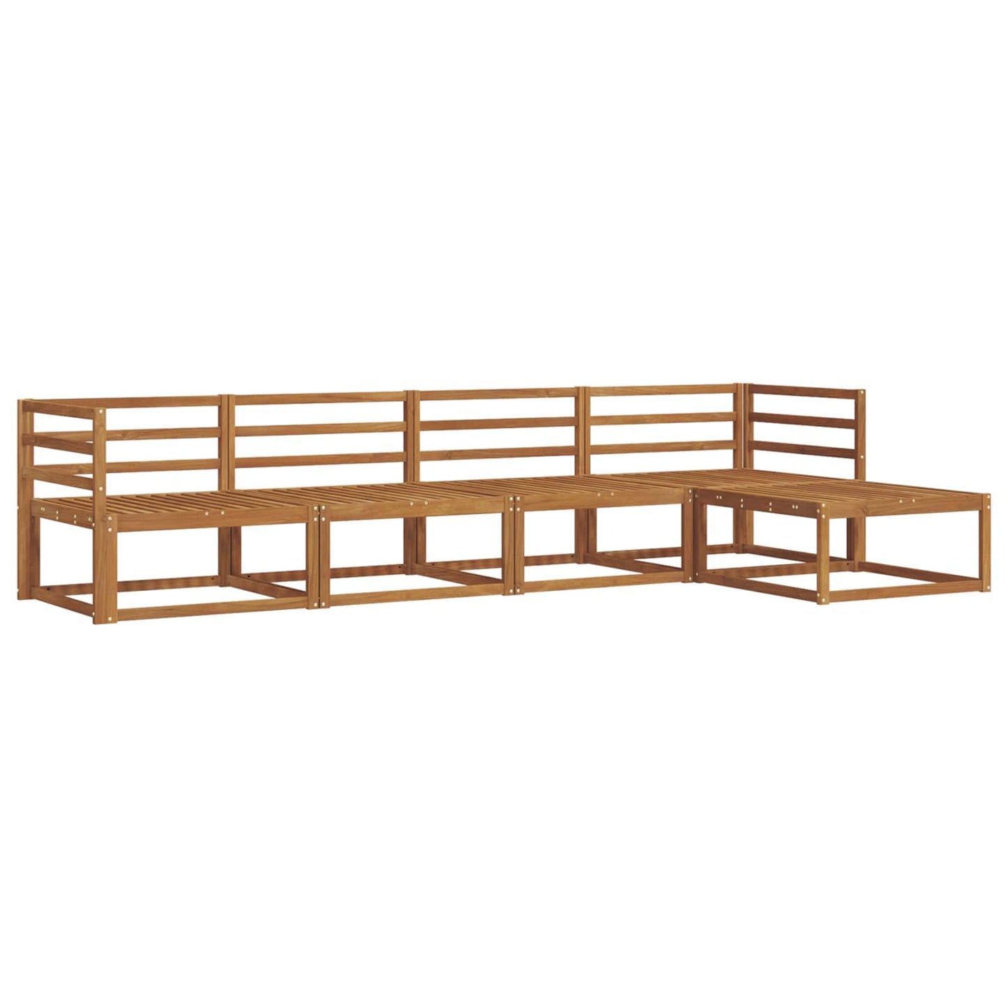 Utendørs sofa-sett 5 pcs Naturlig Solid akasietre