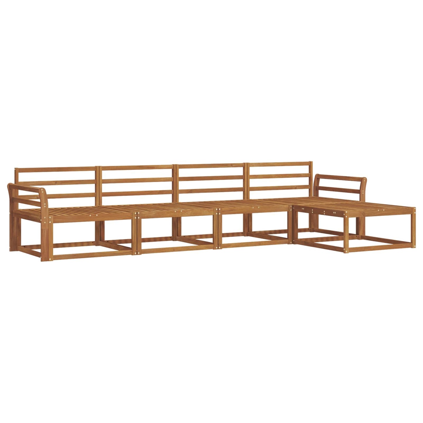 Utendørs sofa-sett 5 pcs Naturlig Solid akasietre