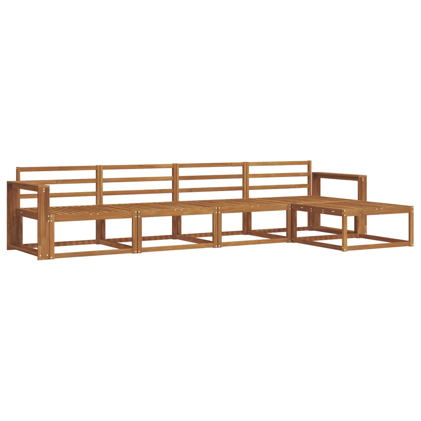 Utendørs sofa-sett 5 pcs Naturlig Solid akasietre