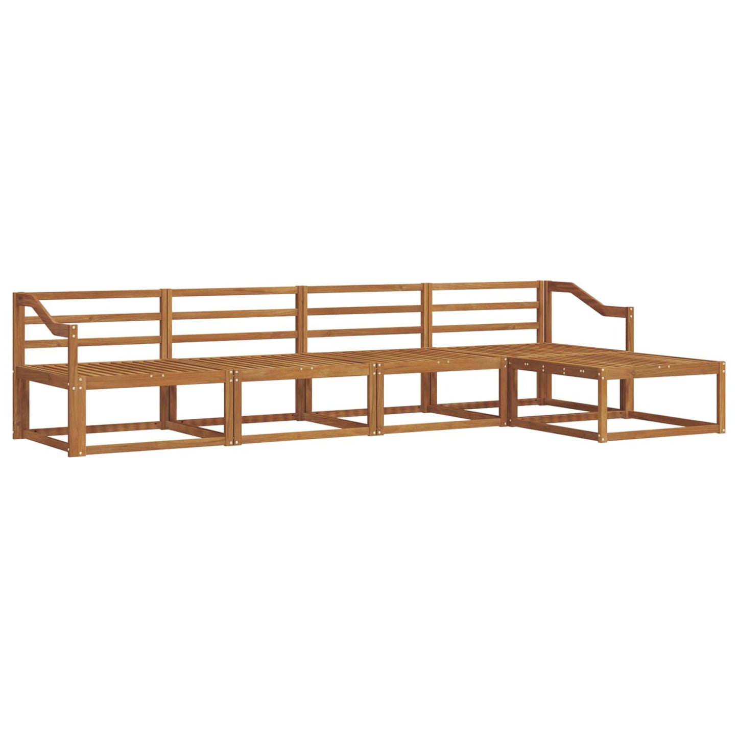 Utendørs sofa-sett 5 pcs Naturlig Solid akasietre