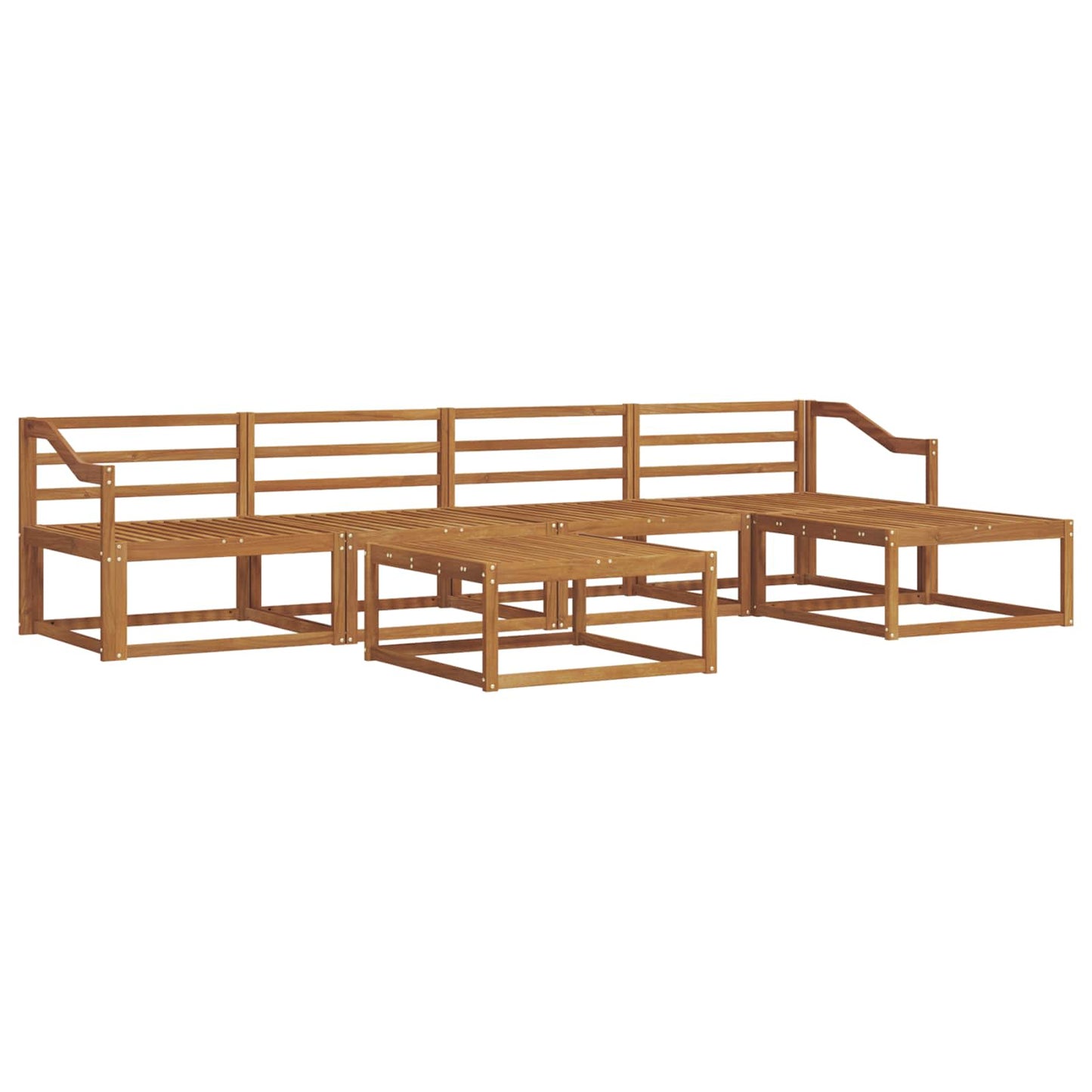 Utendørs sofa-sett 6 pcs Naturlig Solid akasietre
