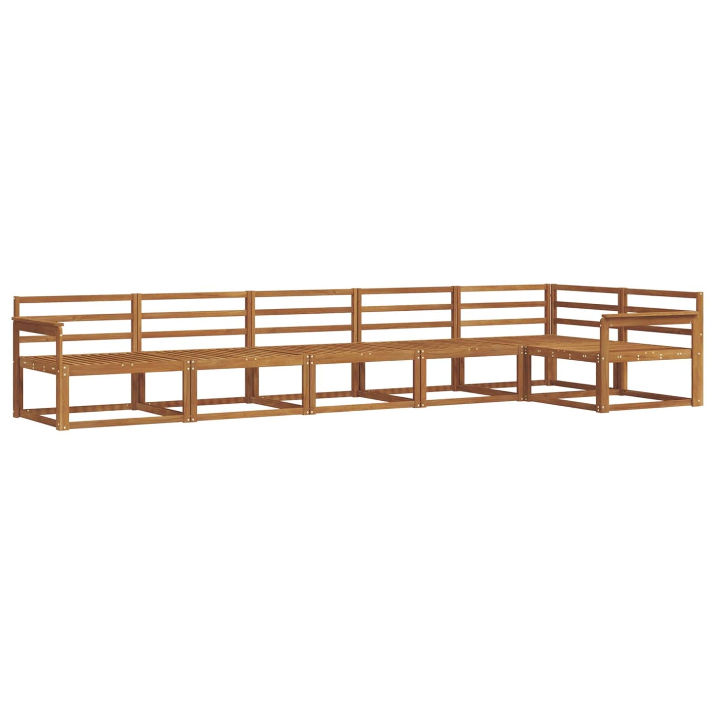 Utendørs sofa-sett 6 pcs Naturlig Solid akasietre