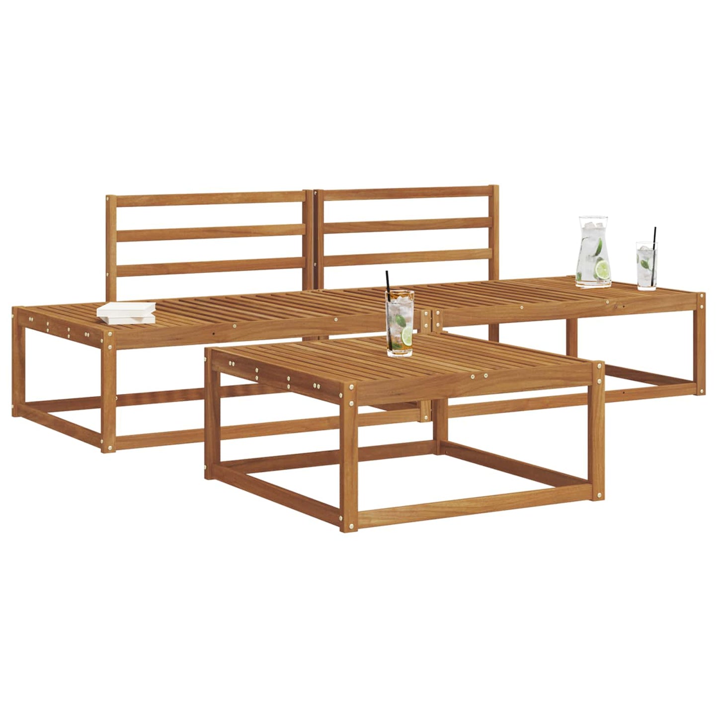 Utendørs sofa-sett Naturlig Solid akasietre