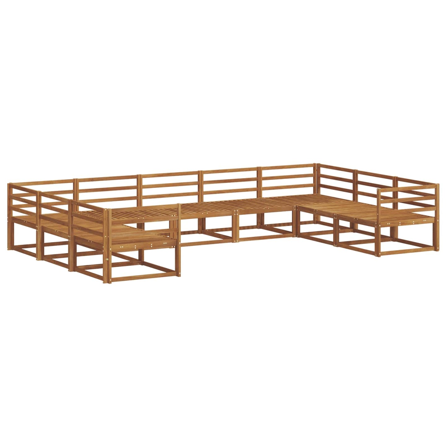 Utendørs sofa-sett 9 pcs Naturlig Solid akasietre
