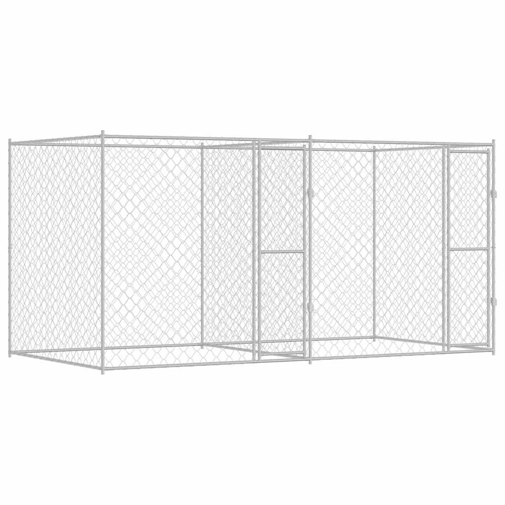 Hundebur sølv 400 x 200 x 200 cm Galvanisert Stål