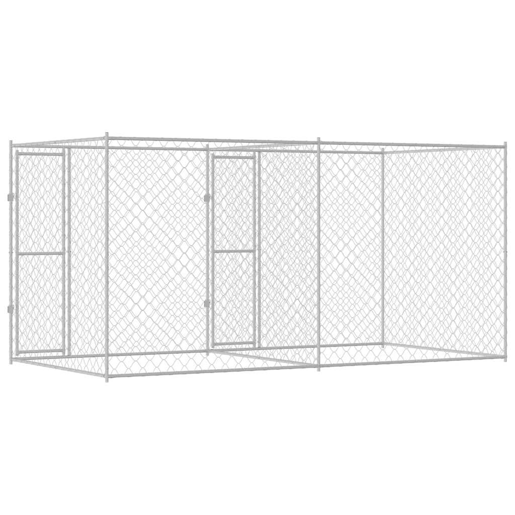 Hundebur sølv 400 x 200 x 200 cm Galvanisert Stål
