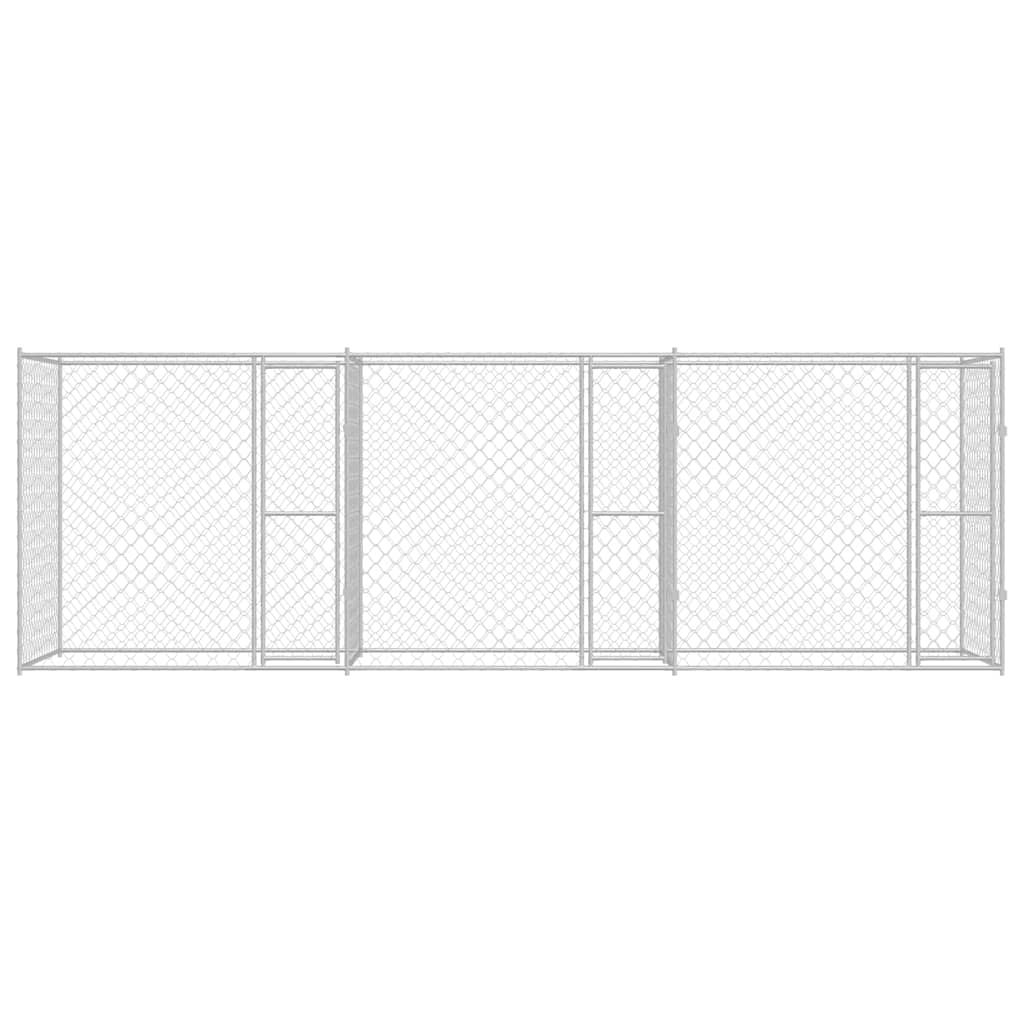 Hundebur sølv 600 x 200 x 200 cm Galvanisert Stål