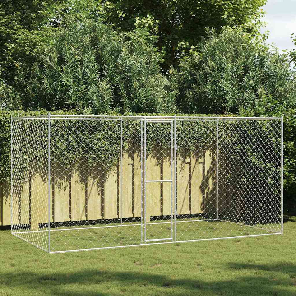 Hundebur sølv 400 x 200 x 200 cm Galvanisert Stål