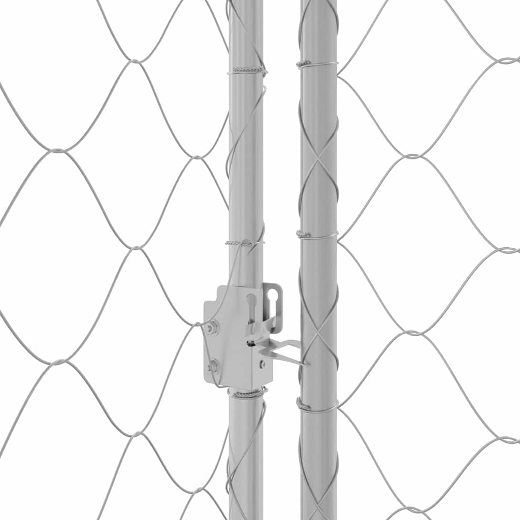 Hundebur sølv 800 x 200 x 200 cm Galvanisert Stål