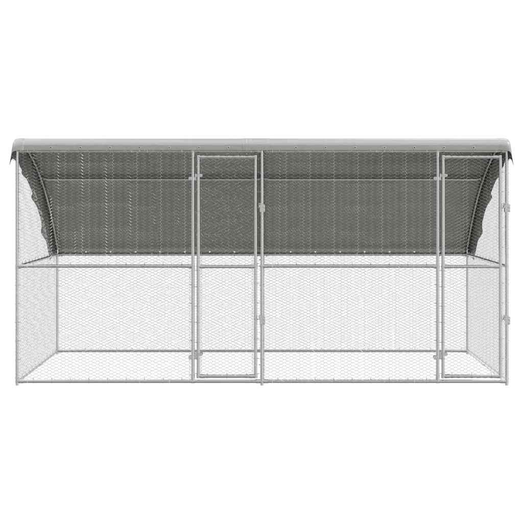 Hønsebur 2 pcs sølv 400 x 200 x 200 cm Galvanisert Stål