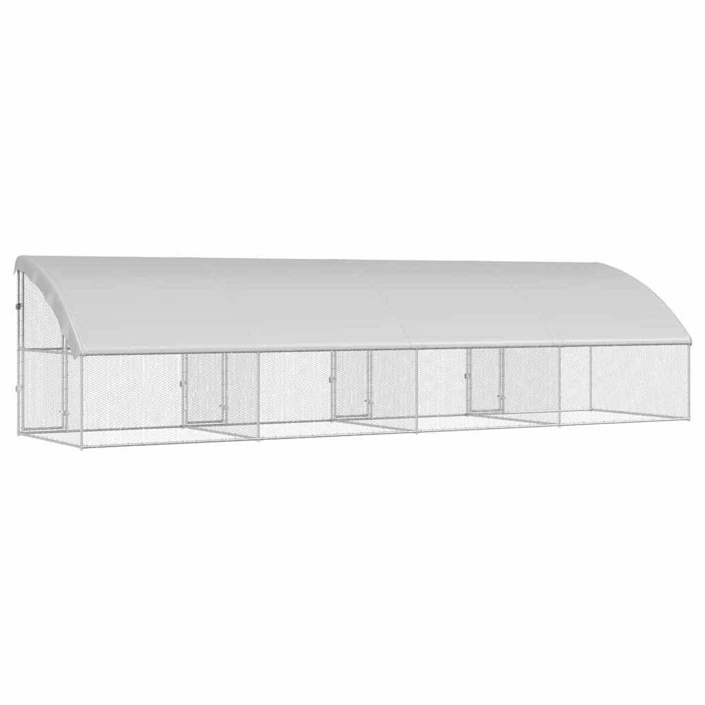 Hønsebur 4 pcs sølv 800 x 200 x 200 cm Galvanisert Stål
