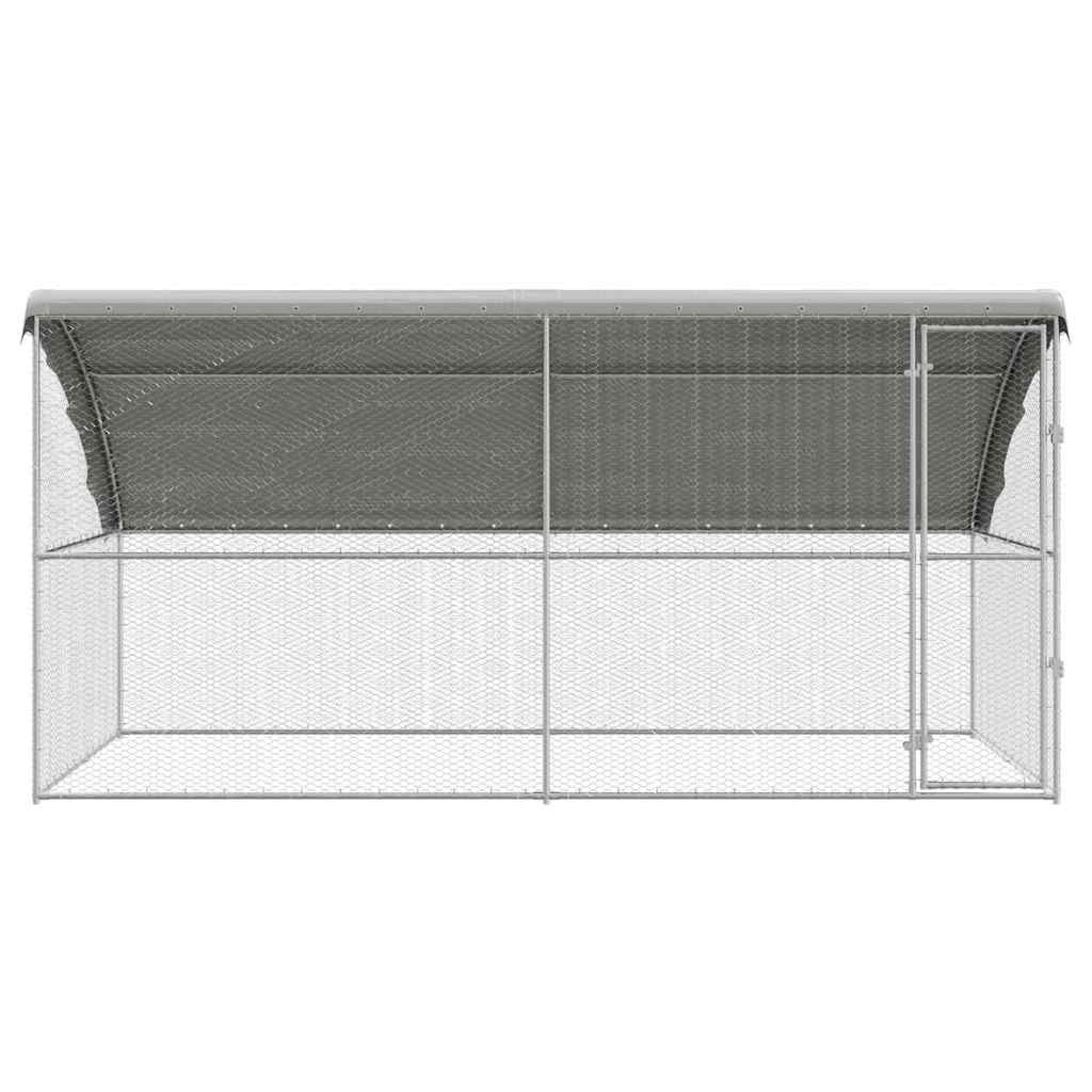 Hønsebur 2 pcs sølv 400 x 200 x 200 cm Galvanisert Stål