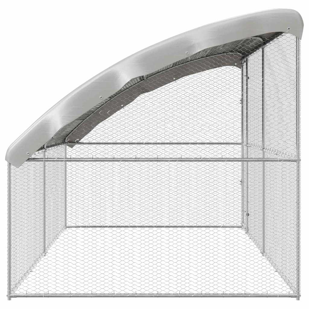 Hønsebur 2 pcs sølv 400 x 200 x 200 cm Galvanisert Stål