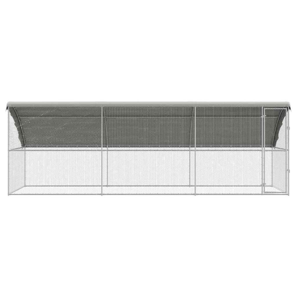 Hønsebur 3 pcs sølv 600 x 200 x 200 cm Galvanisert Stål