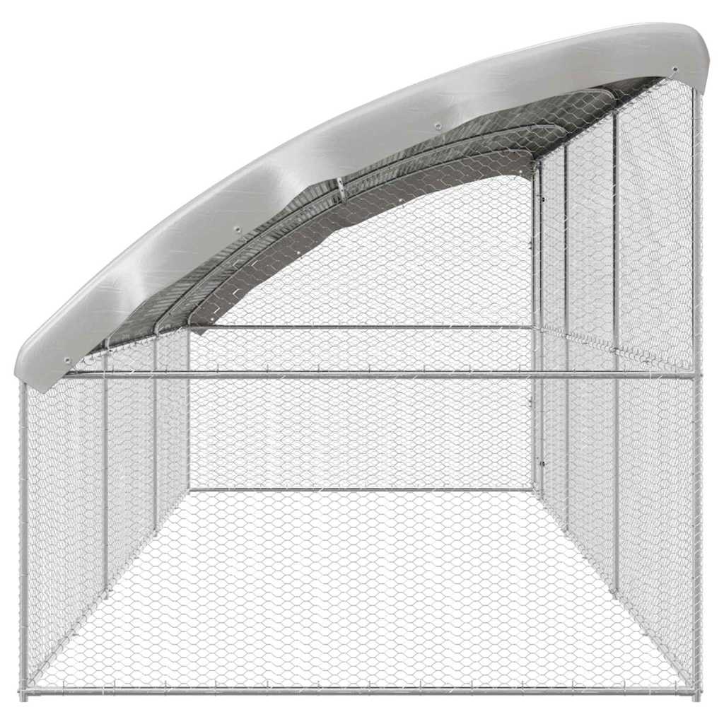 Hønsebur 3 pcs sølv 600 x 200 x 200 cm Galvanisert Stål