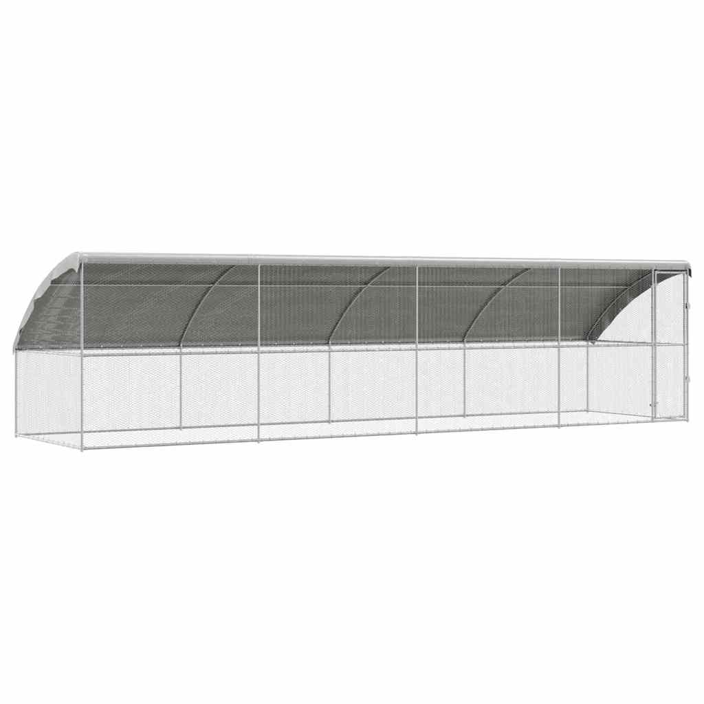 Hønsebur 4 pcs sølv 800 x 200 x 200 cm Galvanisert Stål
