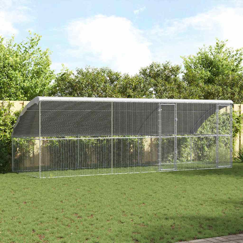 Hønsebur 3 pcs sølv 600 x 200 x 200 cm Galvanisert Stål
