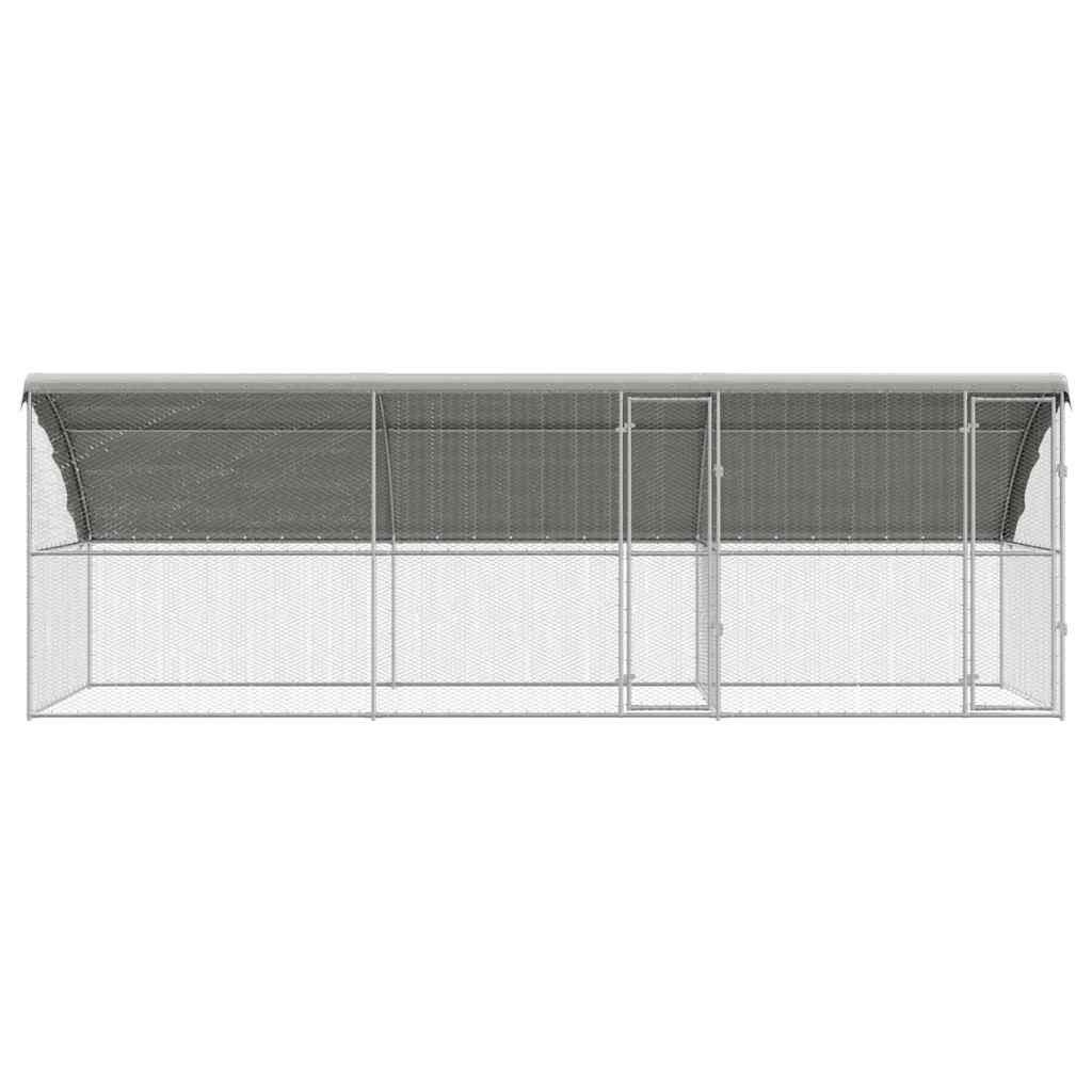 Hønsebur 3 pcs sølv 600 x 200 x 200 cm Galvanisert Stål