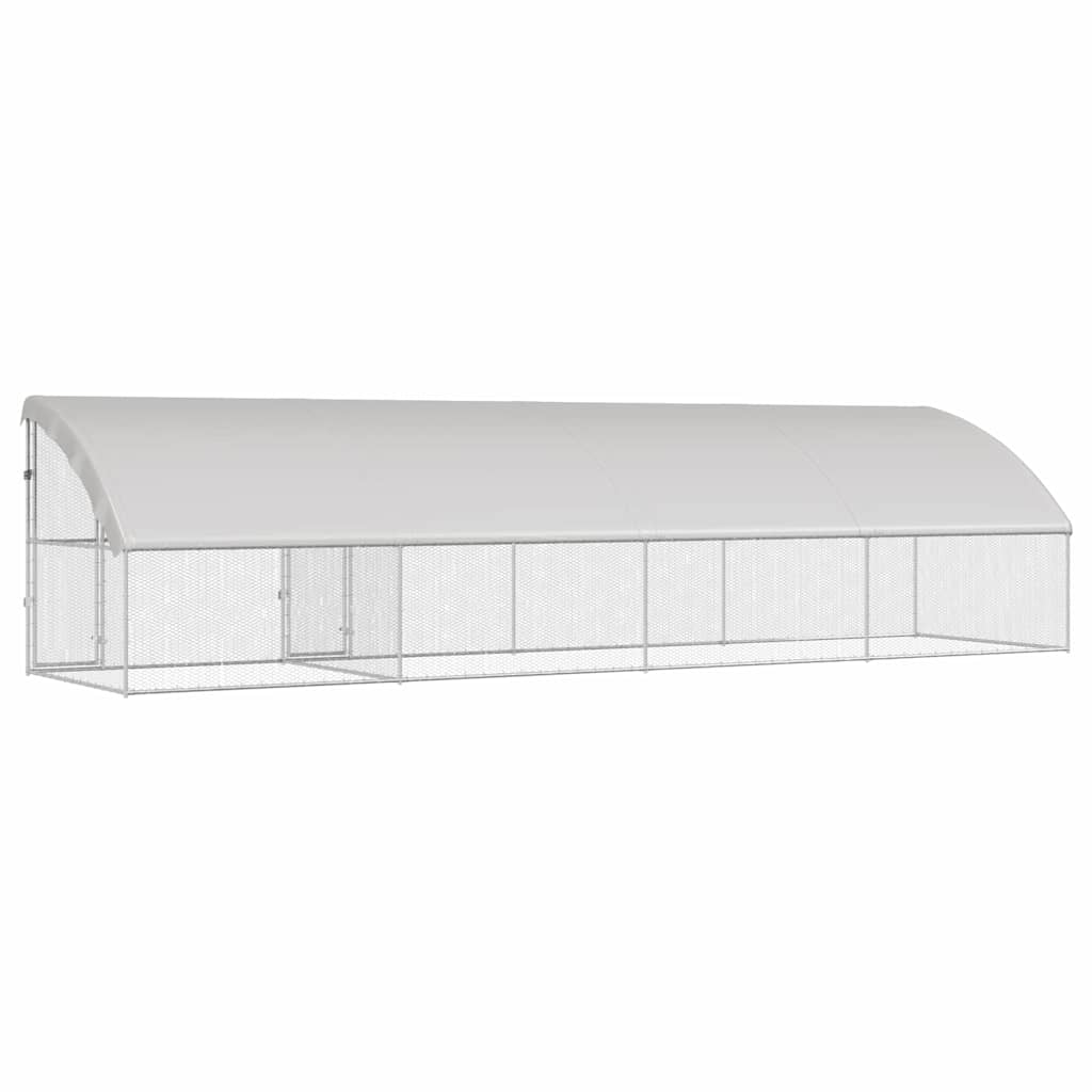 Hønsebur 4 pcs sølv 800 x 200 x 200 cm Galvanisert Stål