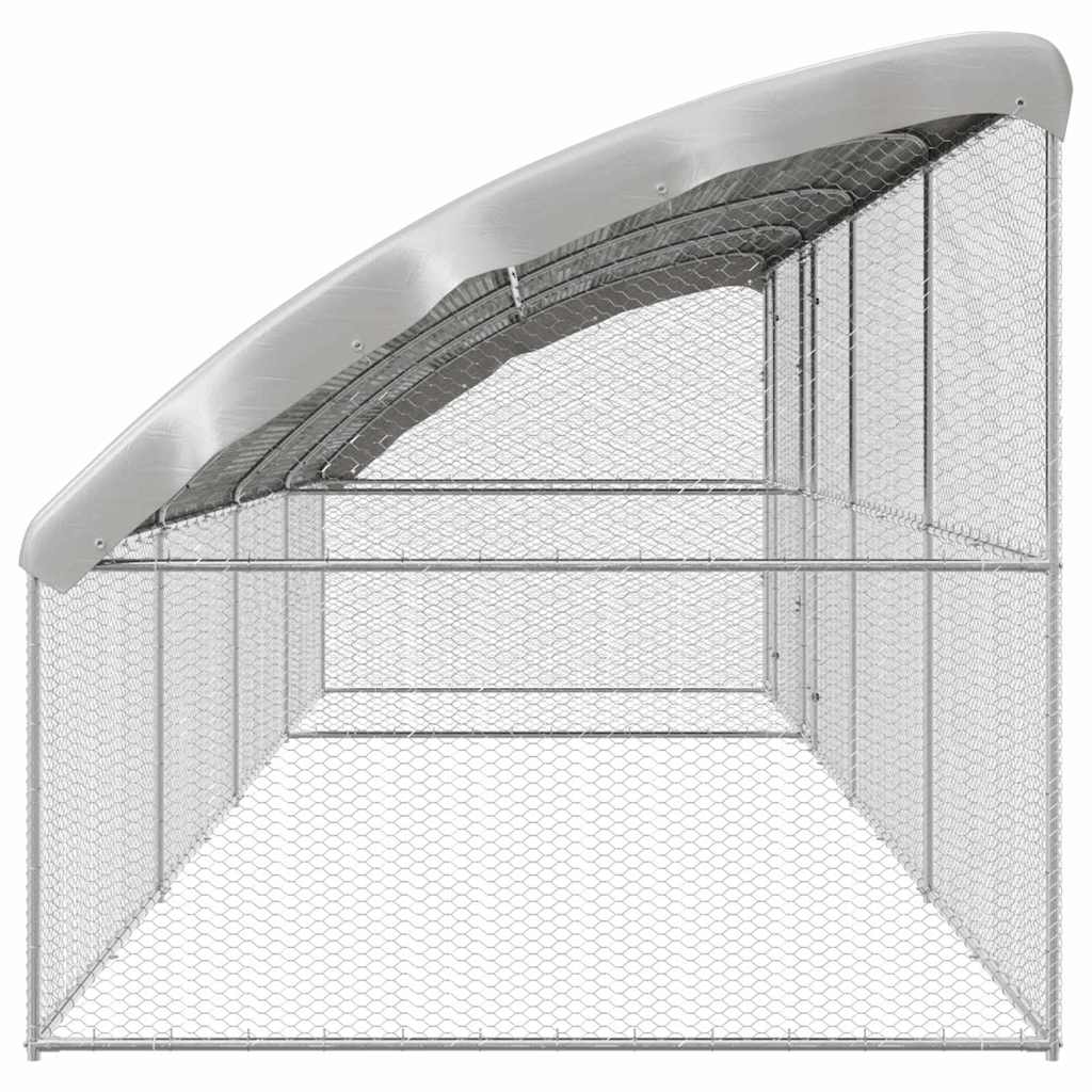 Hønsebur 4 pcs sølv 800 x 200 x 200 cm Galvanisert Stål