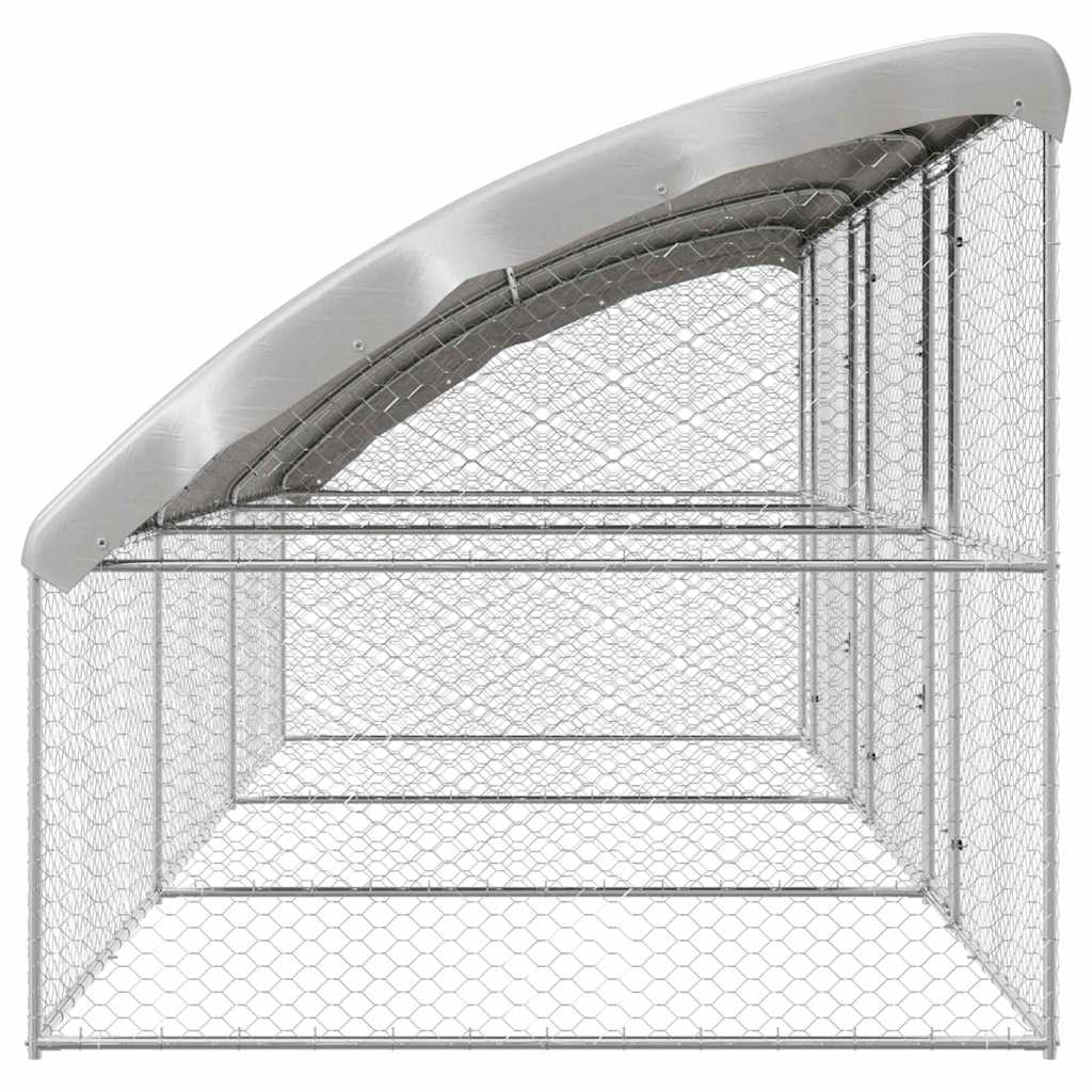 Hundebur med lagring 3 pcs sølv 6 x 2 x 2 m Galvanisert stål