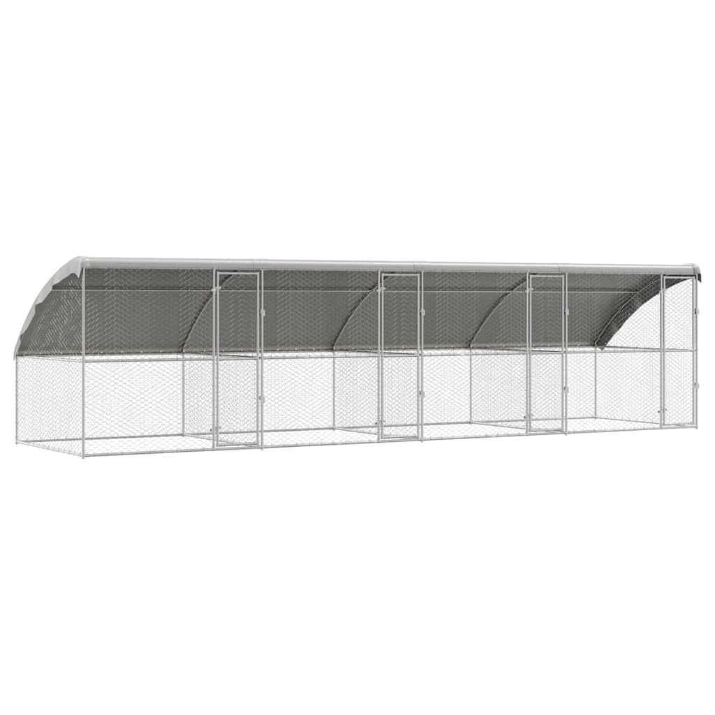 Hundebur med lagring 4 pcs sølv 8 x 2 x 2 m Galvanisert stål